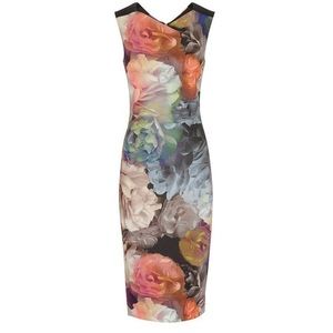 SOLD- NWOT- Ted Baker - Floral Print Midi Length Dress